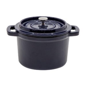 Emaliuotas ketaus mini puodas, mėlynas, 0,65 l.