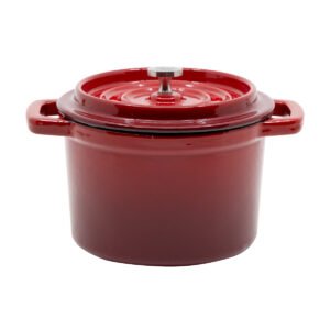 Emaliuotas ketaus mini puodas, raudonas, 0,65 l.