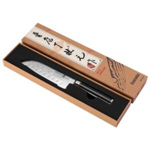 Damasko plieno Santoku peilis, 18 cm